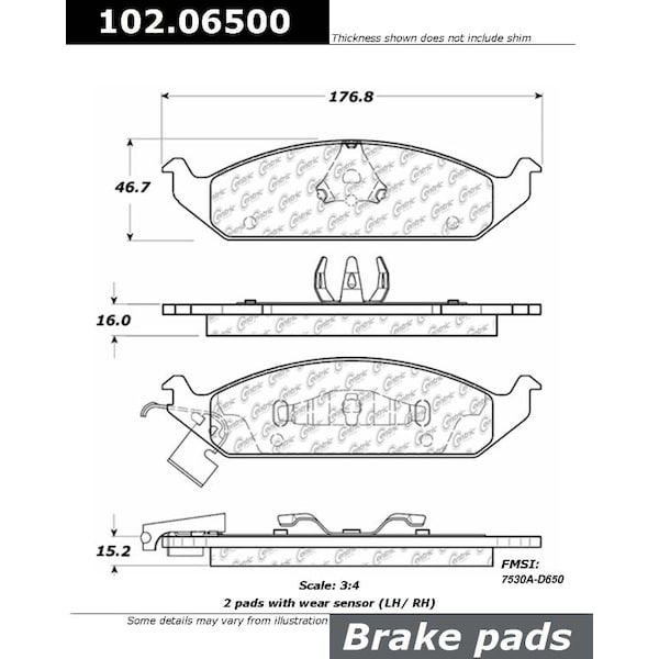 Centric Parts CTEK Brake Pads, 102.06500 102.06500 - main